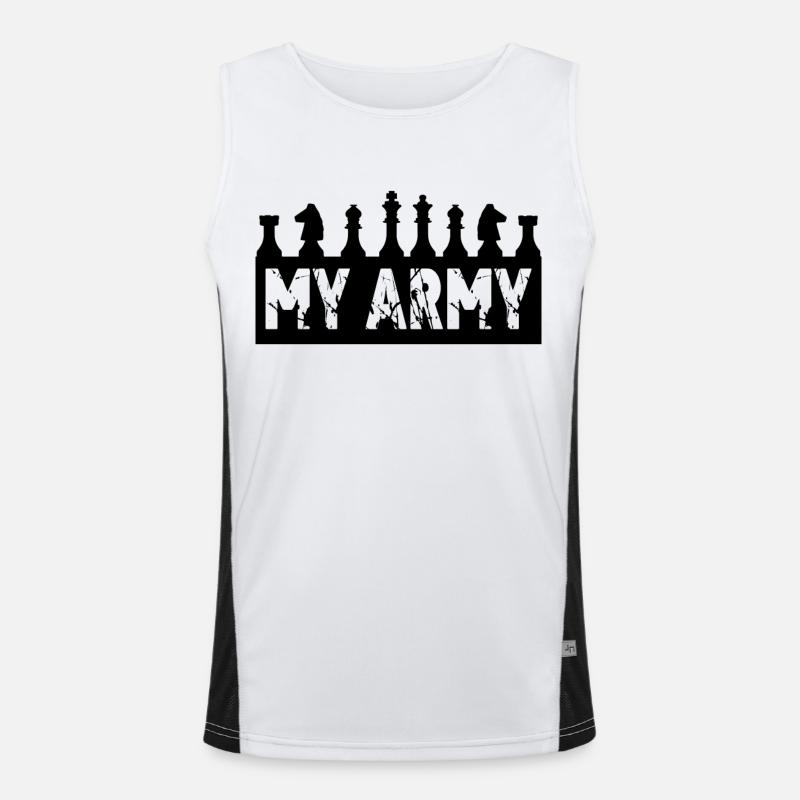 Chess chess player gift - Men's Functional Contrast Tank Top  - white/black