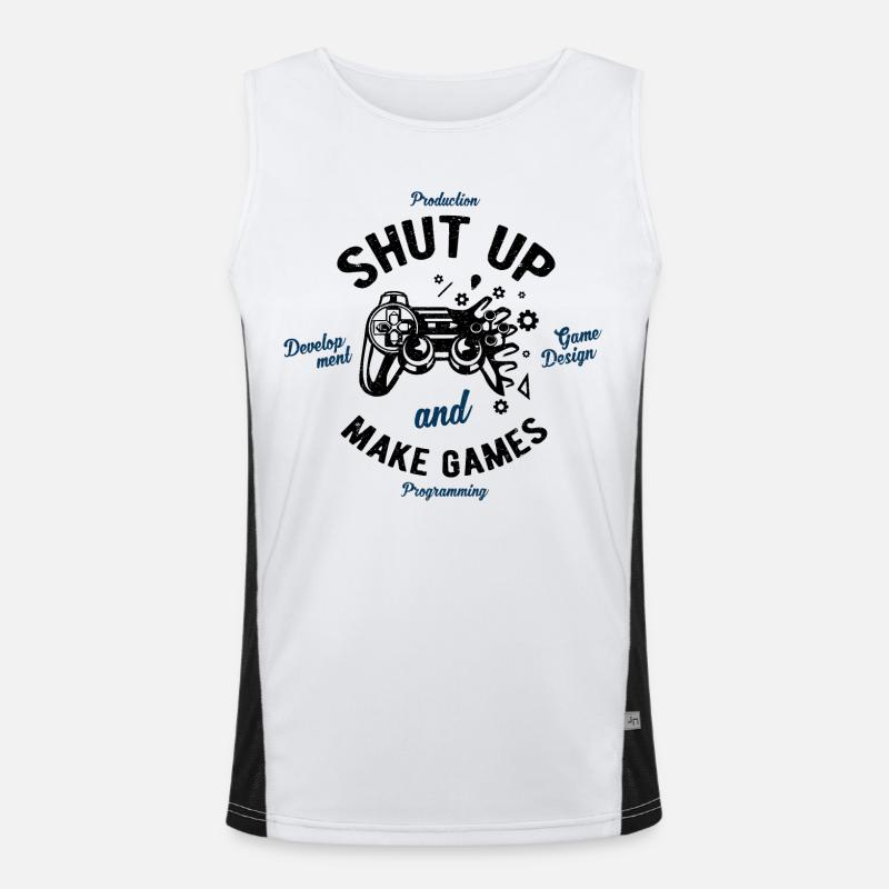 Game development - Men's Functional Contrast Tank Top  - white/black