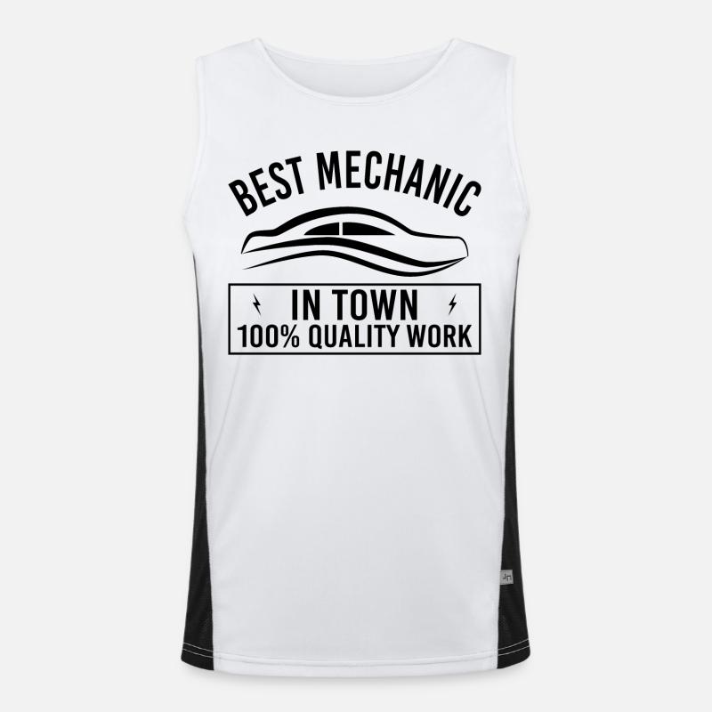 Occupation Engineer in Mechanical Engineering - Men's Functional Contrast Tank Top  - white/black