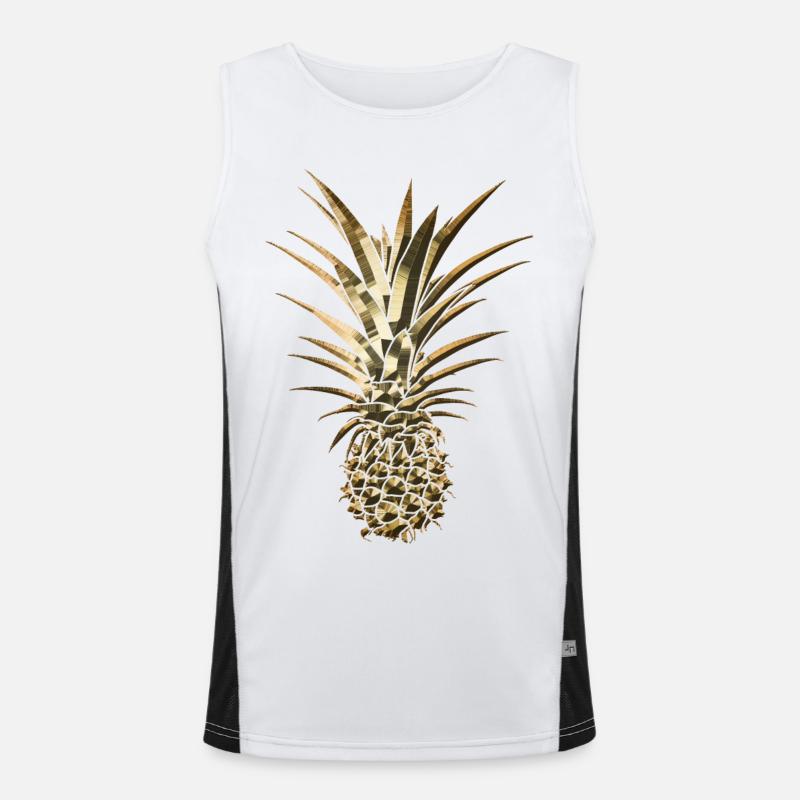 Goldene Ananas modisch stylisch Geschenkidee Funktionelles Kontrast-Tank Top für Männer 