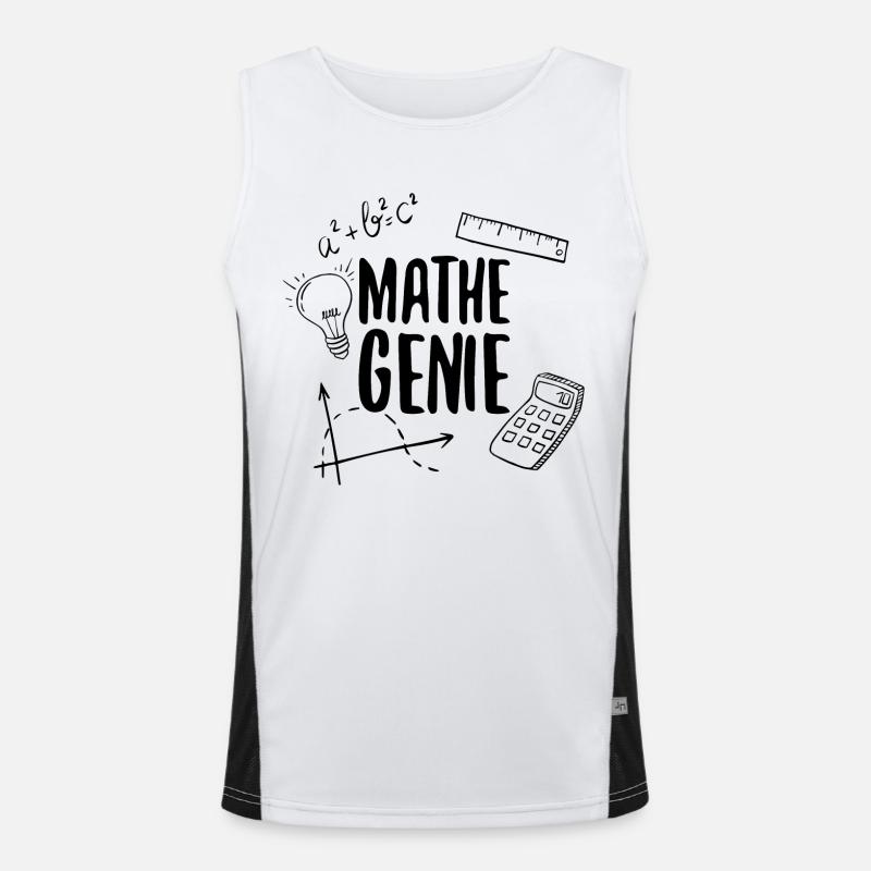 Math genius mathematics genius arithmetic math - Men's Functional Contrast Tank Top - white/black