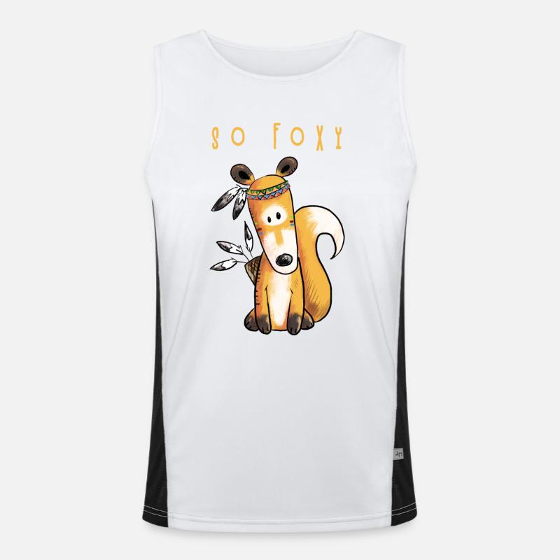 So Foxy Fuchs Im Indianer Kostüm I Rotfuchs Funktionelles Kontrast-Tank Top für Männer 