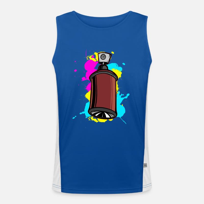 Bunter Schalfspray mit Graffiti-Design Funktionelles Kontrast-Tank Top für Männer 