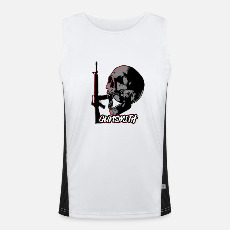 Gunsmith Skull Design Funktionelles Kontrast-Tank Top für Männer 