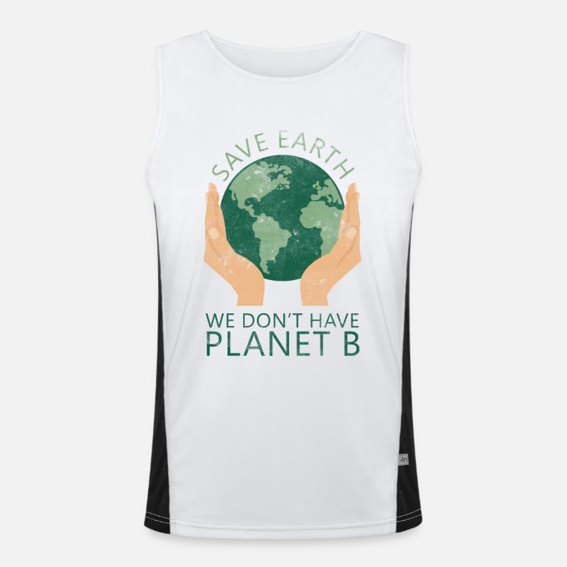 Umweltbewusstes Earth-Design mit Händen Funktionelles Kontrast-Tank Top für Männer 