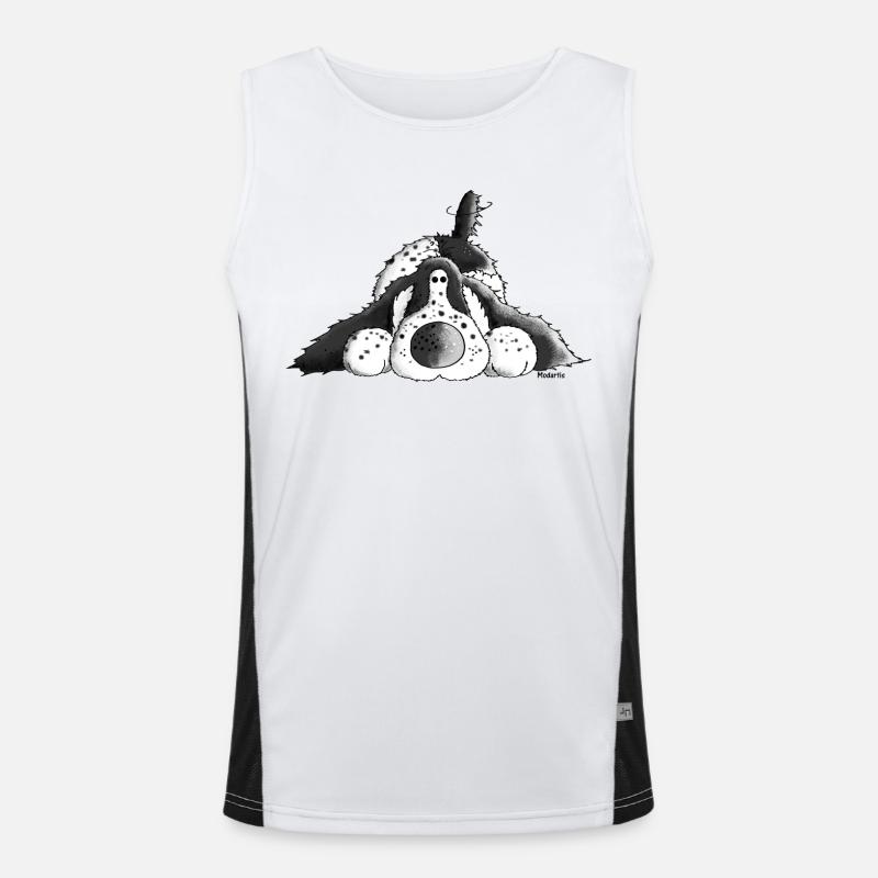 Fröhlicher Cocker Spaniel - Hund Funktionelles Kontrast-Tank Top für Männer 