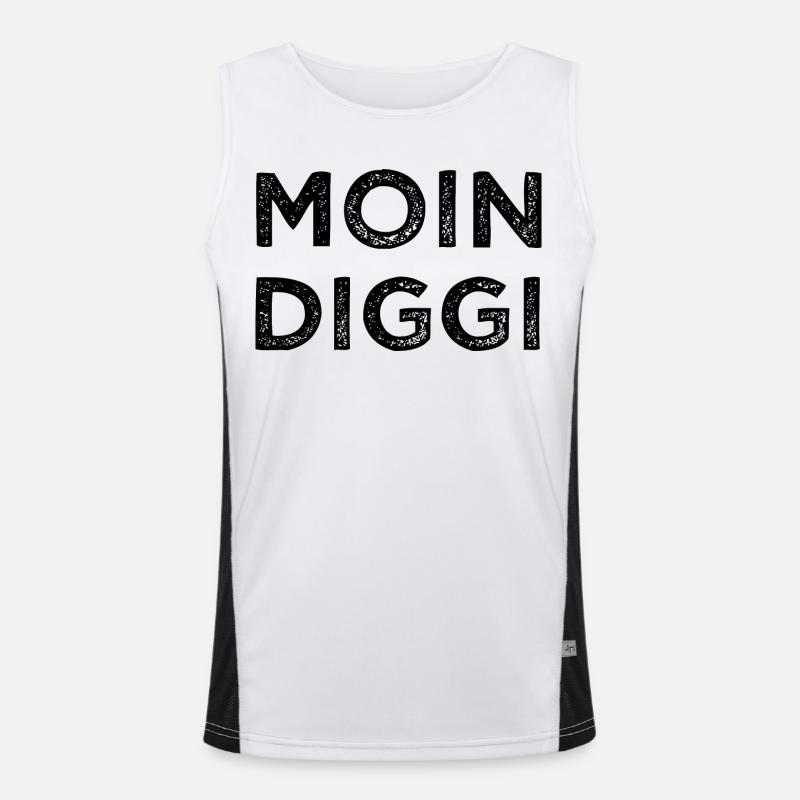 Moin Diggi Hamburg Nordsee Geschenk Funktionelles Kontrast-Tank Top für Männer 