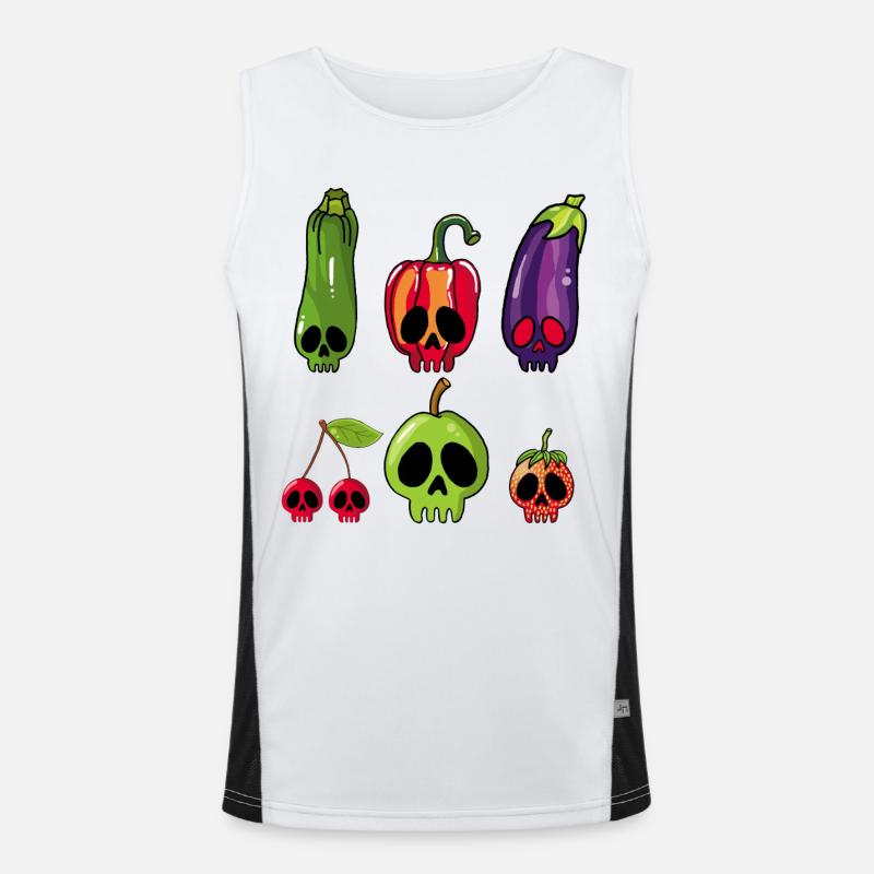 Vegetarische Todesköpfe Funktionelles Kontrast-Tank Top für Männer 