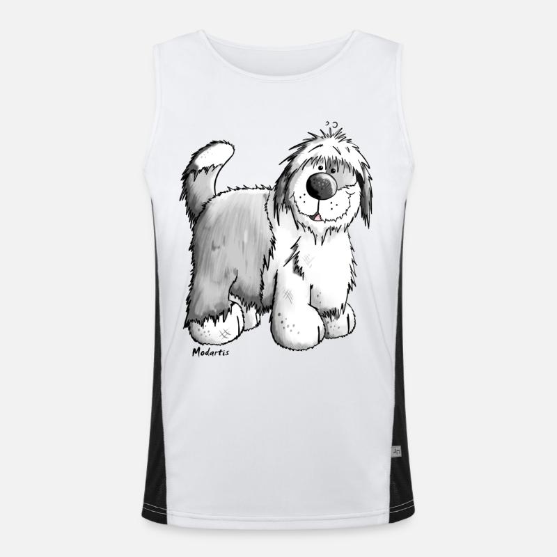 Bobby le Bobtail chien Débardeur respirant contrasté Homme 