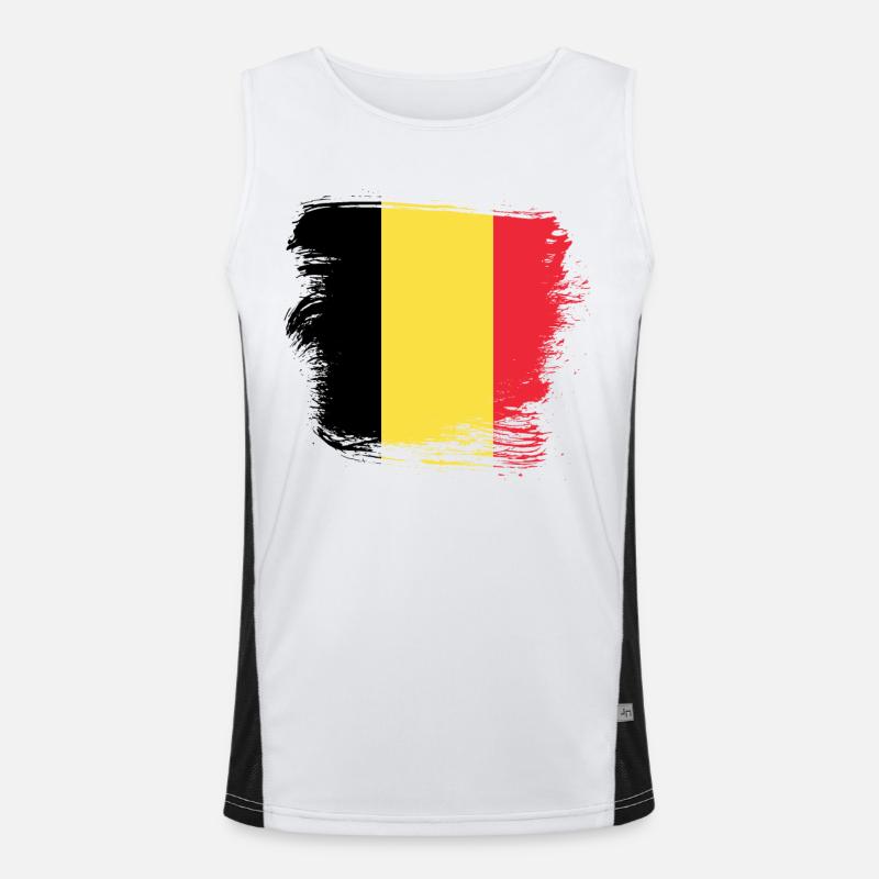 Belgium Flag Men's Functional Contrast Tank Top 