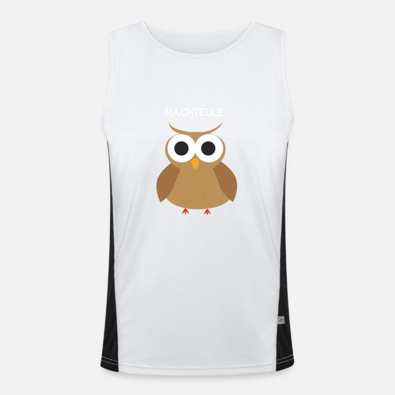 Nachteule Nachtschicht Nachts wach Funktionelles Kontrast-Tank Top für Männer 