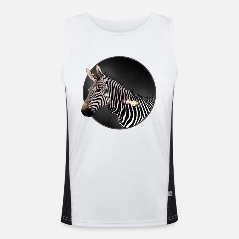 Zebra Funktionelles Kontrast-Tank Top für Männer 