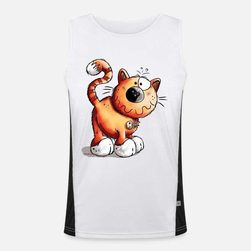 Drôle Chat Débardeur respirant contrasté Homme 