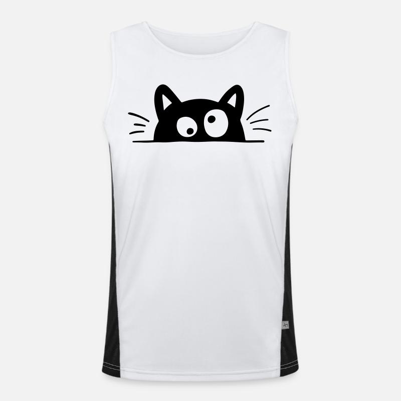 Funny Cat Men's Functional Contrast Tank Top 