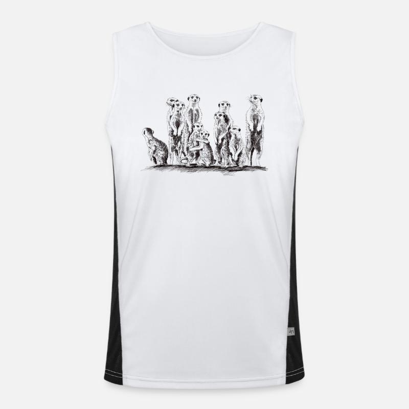 Erdmännchen Funktionelles Kontrast-Tank Top für Männer 