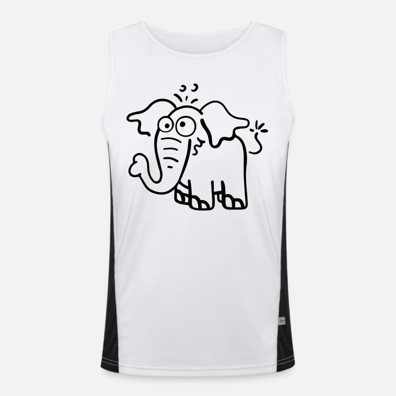Funny elephant Men's Functional Contrast Tank Top 