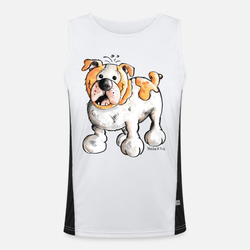 Englische Bulldogge Funktionelles Kontrast-Tank Top für Männer 