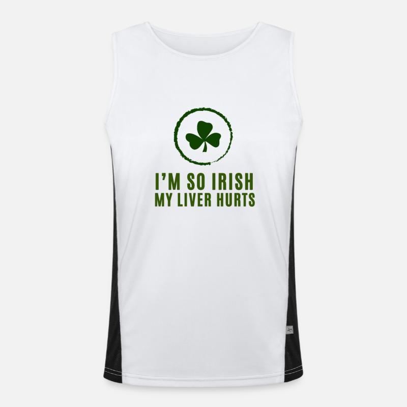 Ich bin so irisch, dass meine Leber weh tut Shamrock Funktionelles Kontrast-Tank Top für Männer 