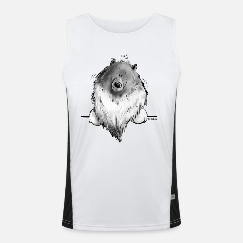 Lustiger Wolfsspitz I Comic Hund Geschenk Funktionelles Kontrast-Tank Top für Männer 