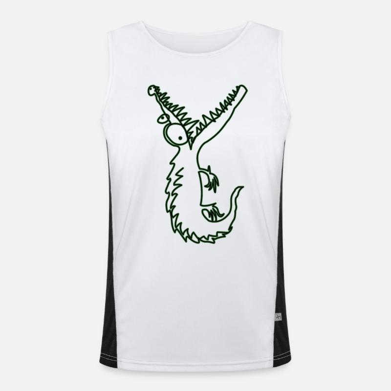 Crocodile vert Doodle Débardeur respirant contrasté Homme 