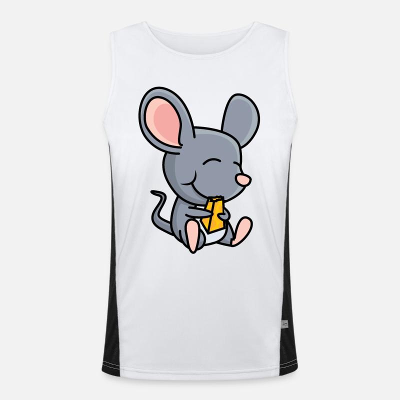 Maus mit Käse Funktionelles Kontrast-Tank Top für Männer 