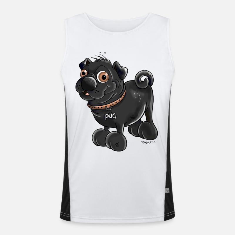 Da kommt ein Mops Funktionelles Kontrast-Tank Top für Männer 
