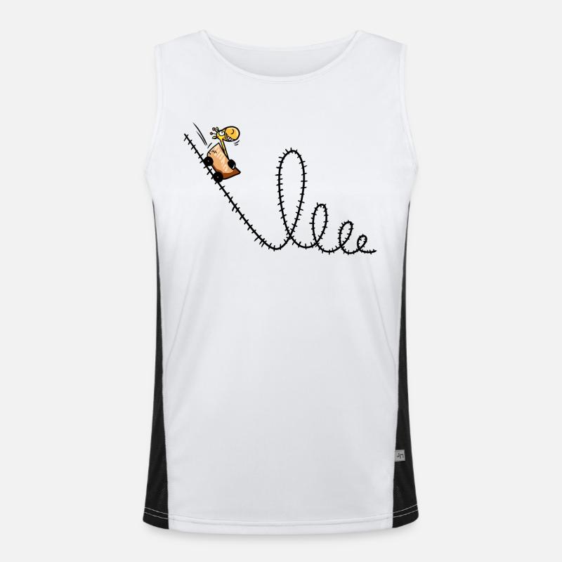 Giraffe rides a roller coaster - Louping - Park Men's Functional Contrast Tank Top 