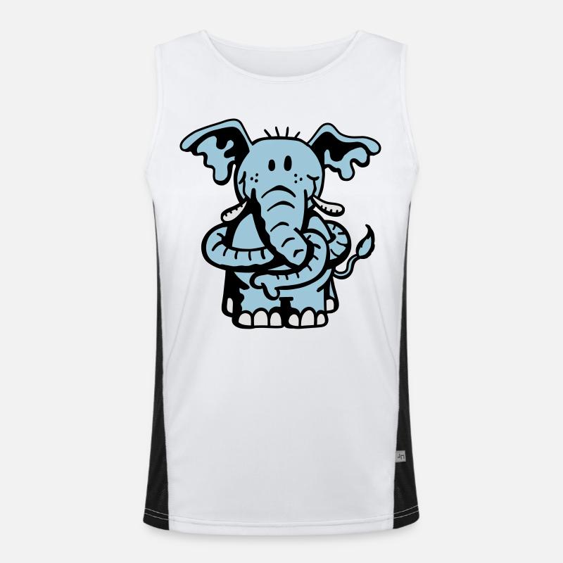 Big Elephant - Elephants - Cartoon - Gift Men's Functional Contrast Tank Top 