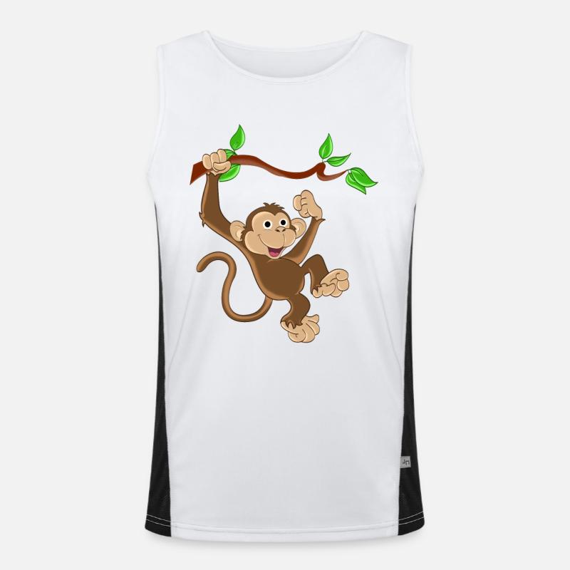 Funny Monkey Men's Functional Contrast Tank Top 