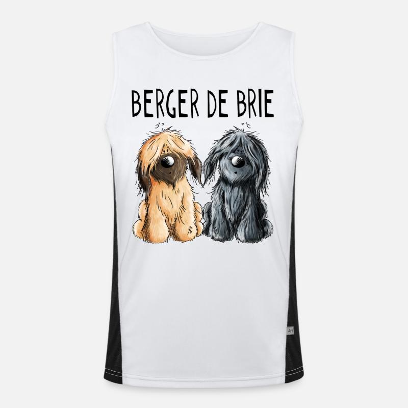 Zwei Berger de Brie - Briard - Comic - Geschenk Funktionelles Kontrast-Tank Top für Männer 