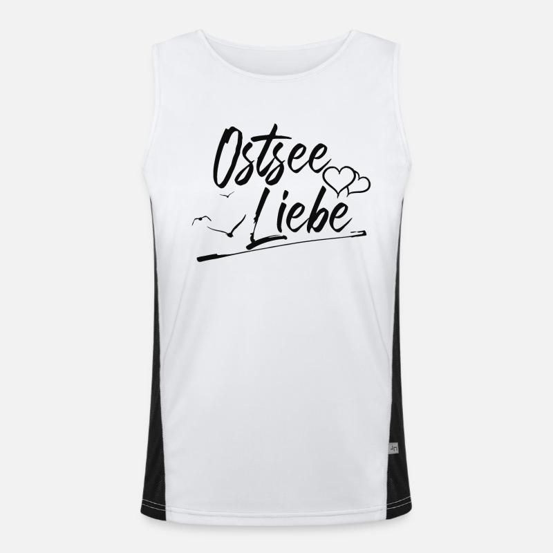 Ostsee Liebe Funktionelles Kontrast-Tank Top für Männer 