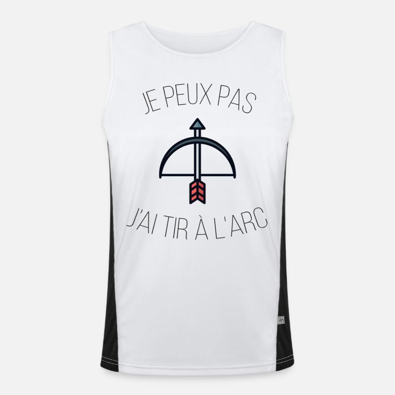 Ich kann nicht Bogenschießen Funktionelles Kontrast-Tank Top für Männer 