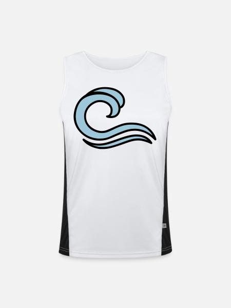 waves - Men's Functional Contrast Tank Top  - white/black
