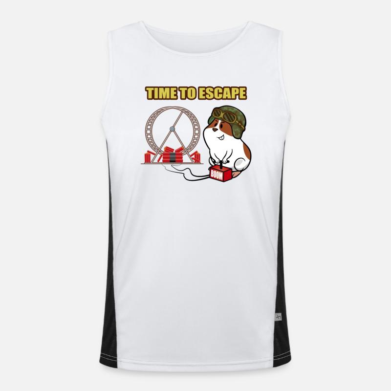 Cute hamster cool helmet, dynamite and hamster wheel Men's Functional Contrast Tank Top 