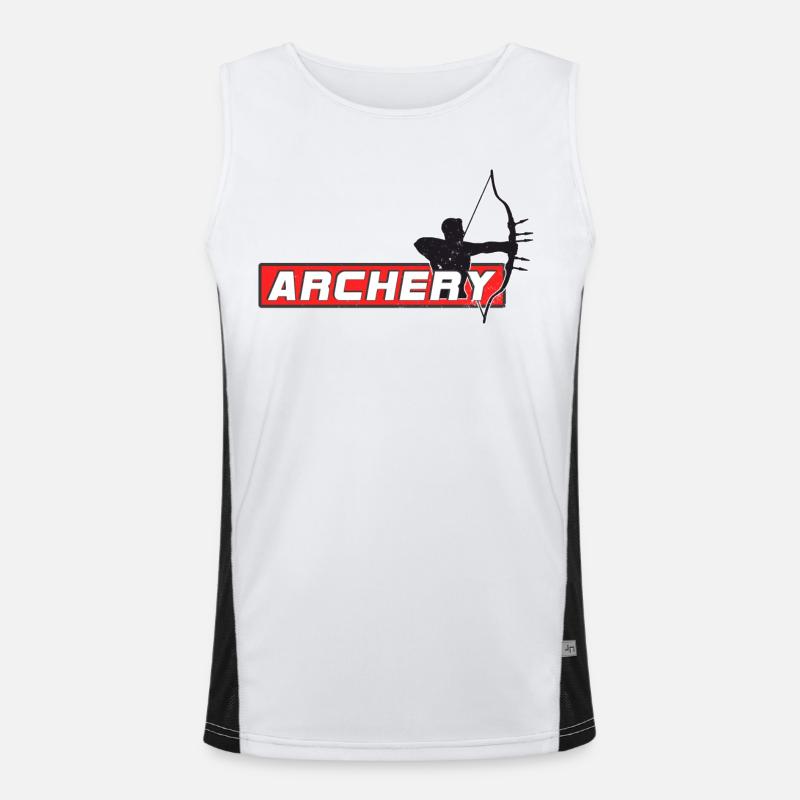 Bogenschießen - Men's Functional Contrast Tank Top  - white/black