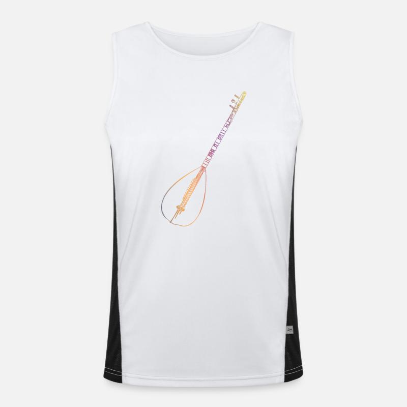 Turkish music - Men's Functional Contrast Tank Top  - white/black