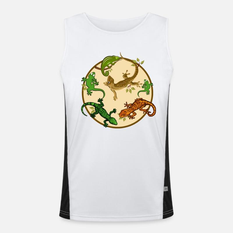 Gecko Eidechse Funktionelles Kontrast-Tank Top für Männer 
