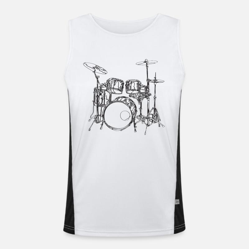 Drummer Funktionelles Kontrast-Tank Top für Männer 