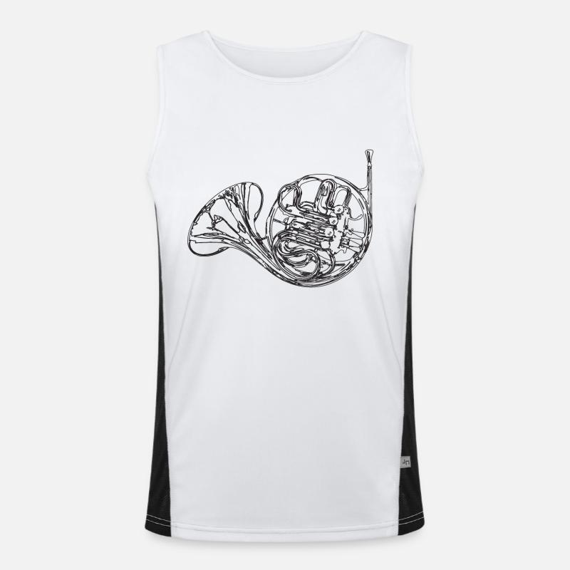 horn - Men's Functional Contrast Tank Top  - white/black