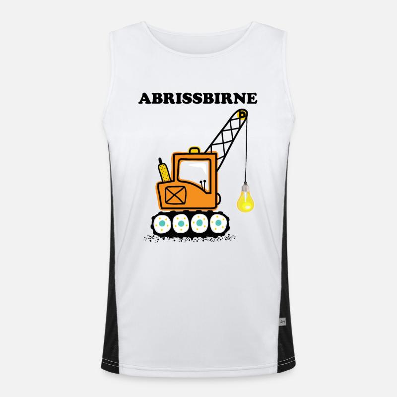 Wrecking Ball Excavator Gift Cool Saying Wordplay Men's Functional Contrast Tank Top 