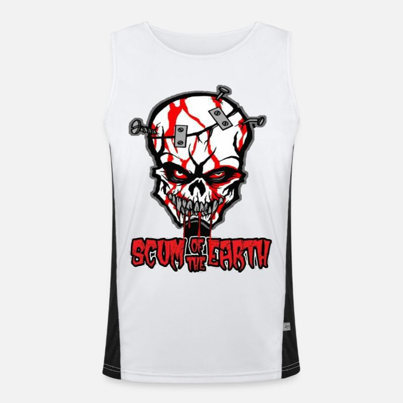 Skull with nails Men's Functional Contrast Tank Top 