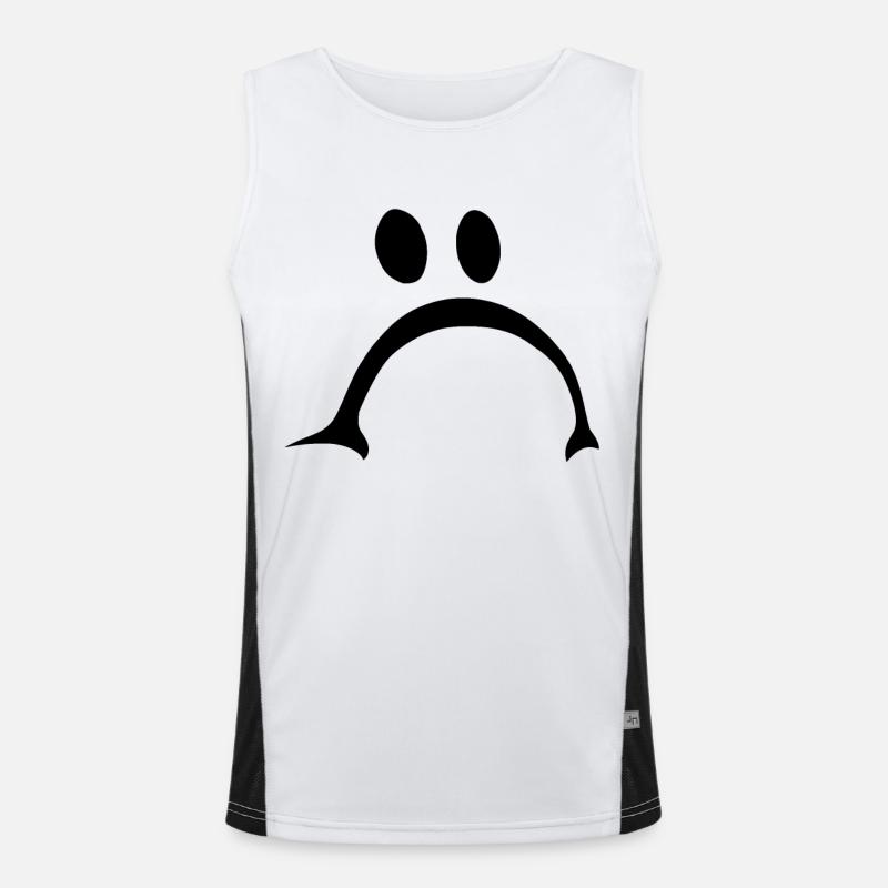 Sad and offended face Men's Functional Contrast Tank Top 