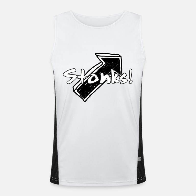 Stonks! Graffiti Word Graphics Men's Functional Contrast Tank Top 