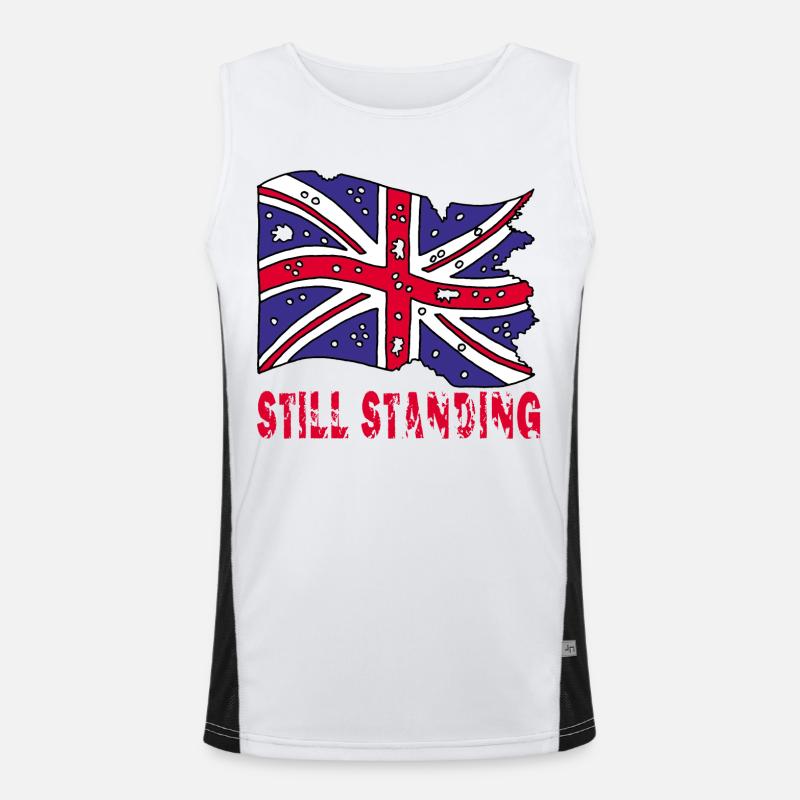 Drapeau anglais déchiré Débardeur respirant contrasté Homme 