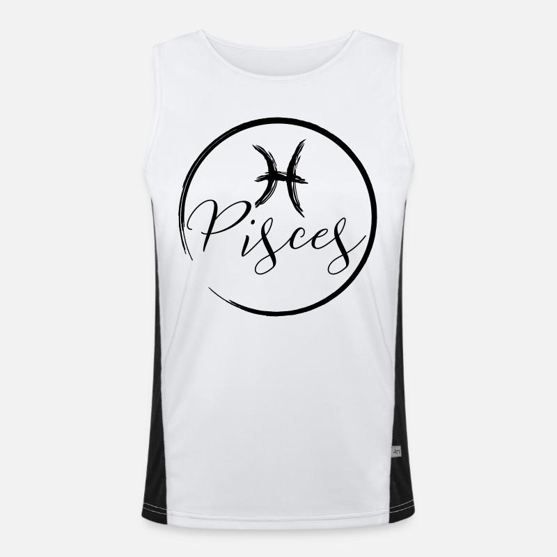 Horoscope Pisces - Men's Functional Contrast Tank Top  - white/black