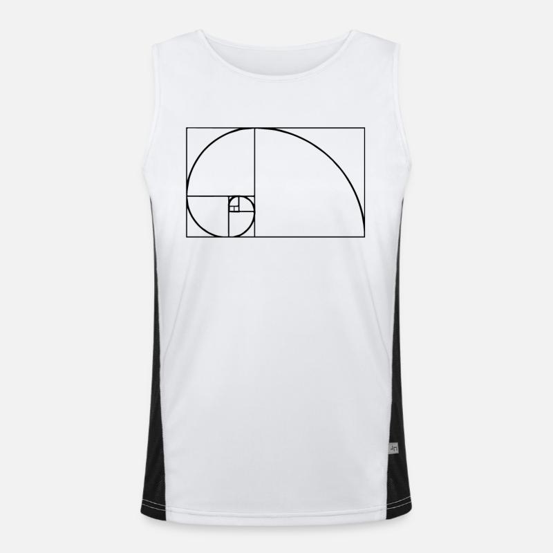 Fibonacci tshirt - Men's Functional Contrast Tank Top  - white/black
