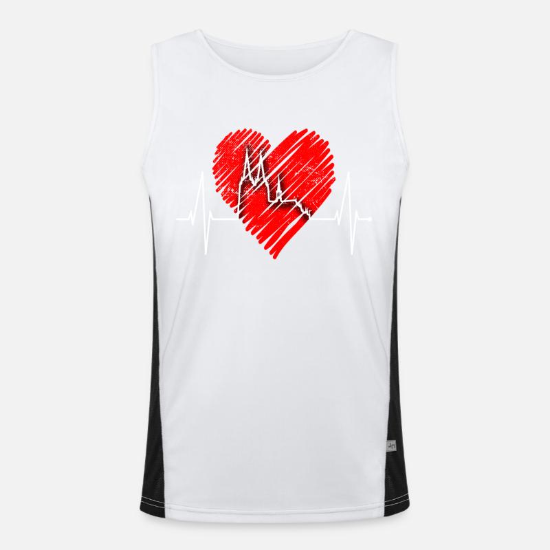 Cologne Skyline Heartbeat Heart Dear Kölsch Kölner Men's Functional Contrast Tank Top 