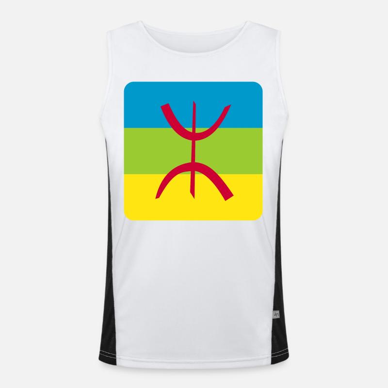 autocollant drapeau berbère réf amazigh Débardeur respirant contrasté Homme 