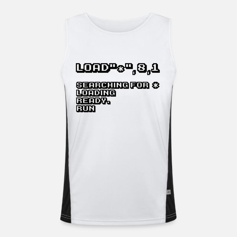 Retro Computing and 8-Bit Nostalgia - Men's Functional Contrast Tank Top  - white/black