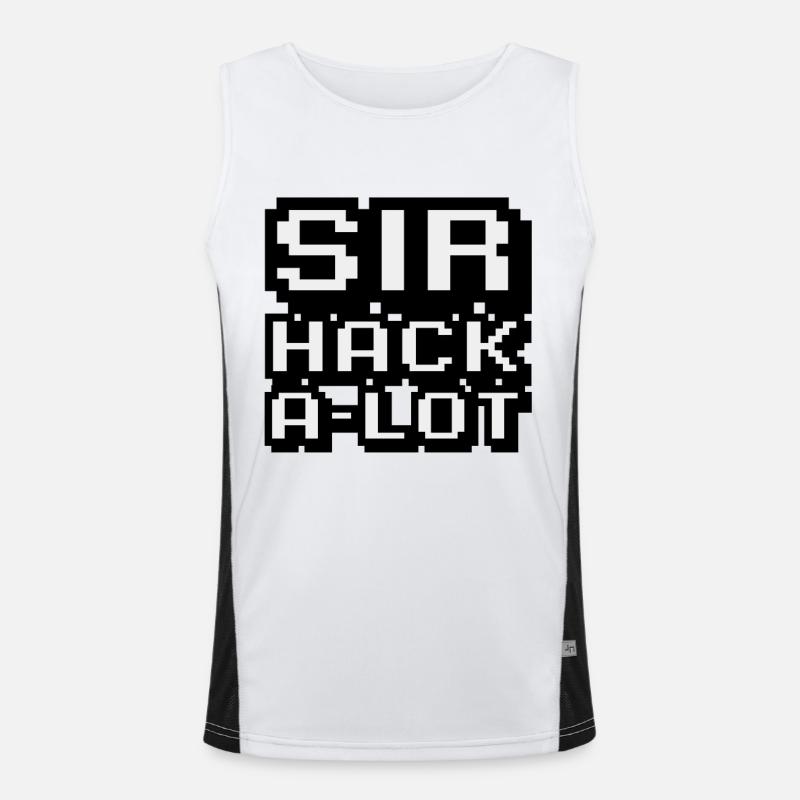 Computer hacken und Pixel-Kunst Sir Hack A Lot Funktionelles Kontrast-Tank Top für Männer 